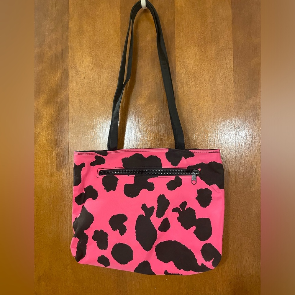 Vintage Pink and Black Purse or Tote Bag Animal Print